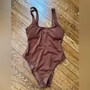 NWOT Aerie one piece swimsuit - S - metallic copper waffle